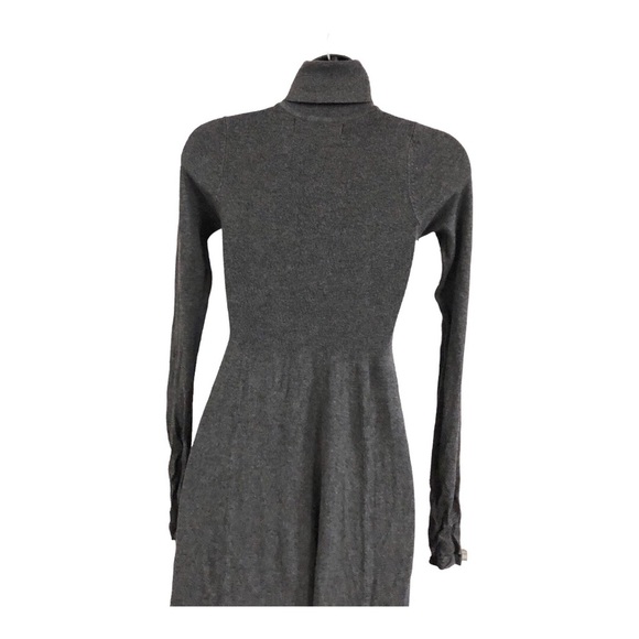 Zara charcoal gray knit stretch turtleneck fitted long sleeve sweater dress‎ - Picture 4 of 16